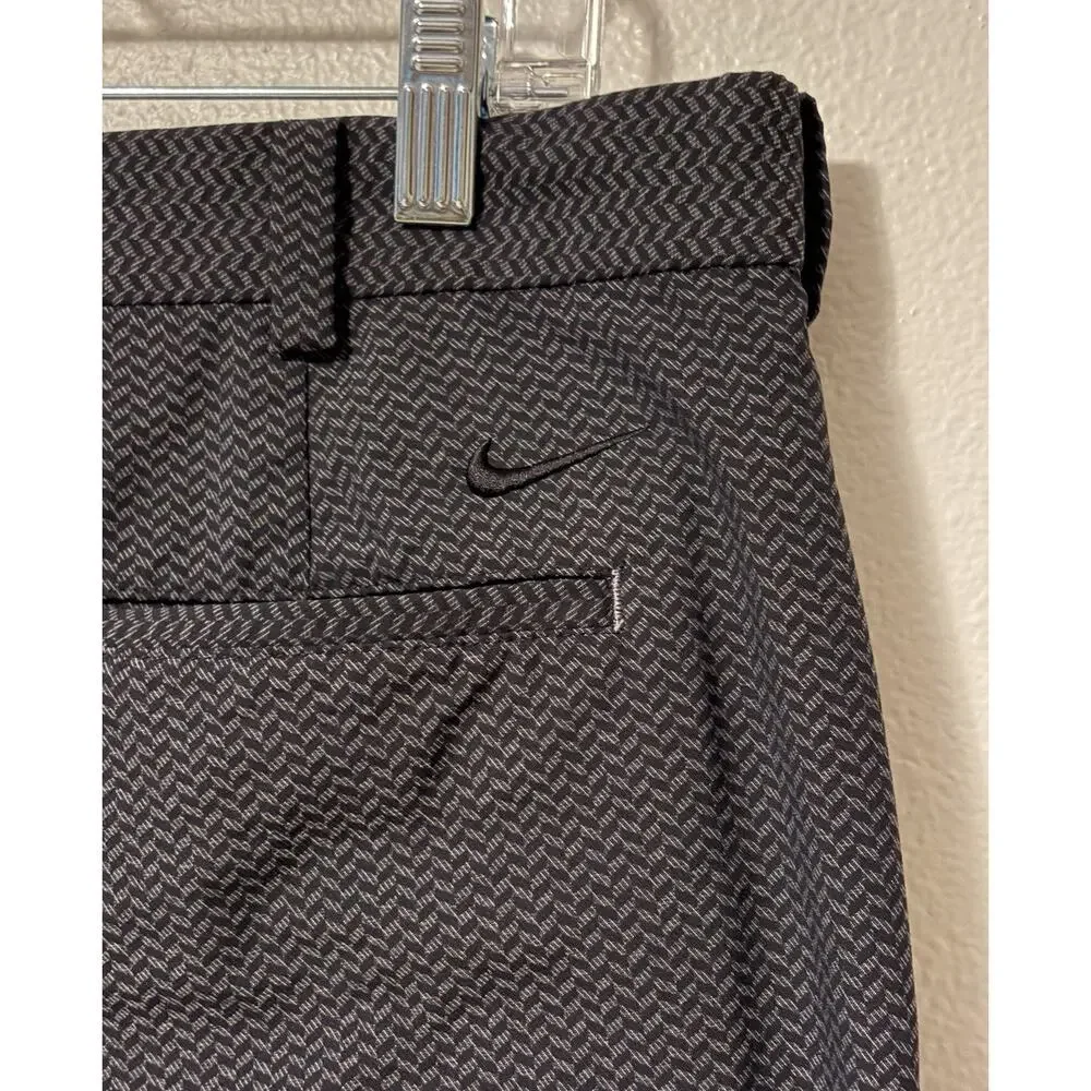 Nike Golf Mens Pants 34 x 30 Black Gray Chevron Geometric Tour Performance